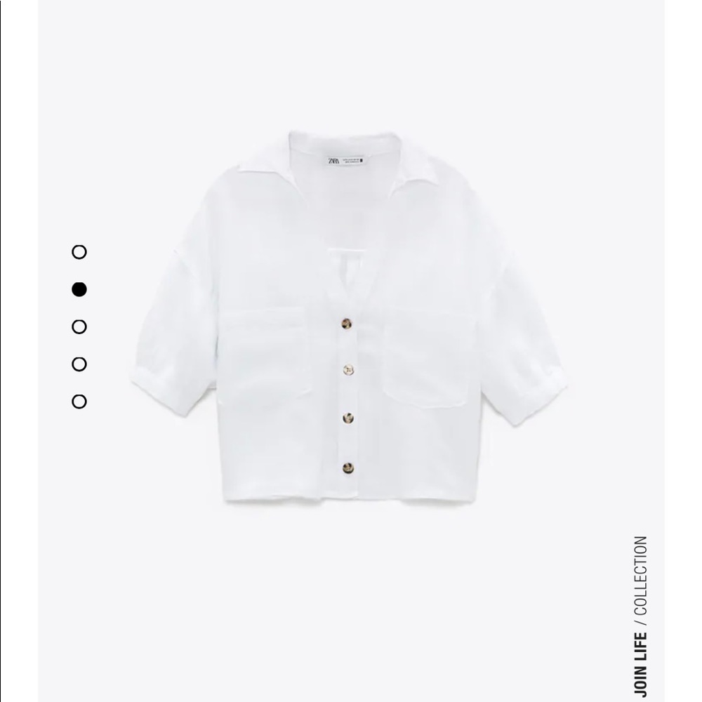 NWT Zara cropped linen shirt